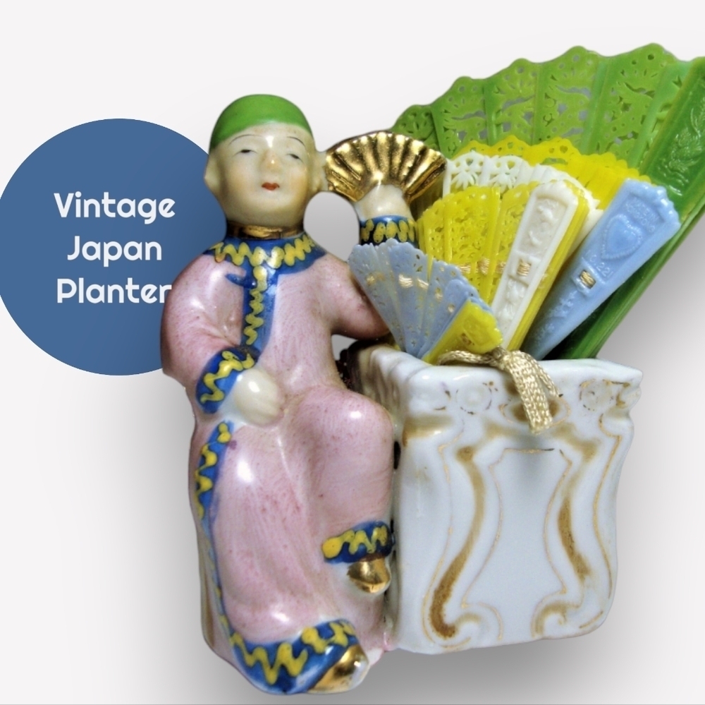 Vintage Japan Asian People Planter